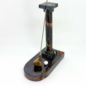 Black onyx an moss agate Golf sculpture